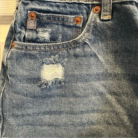 NWT JustUSA Denim Jean shorts Blue Distressed Summer MEDIUM 100% Cotton - Picture 11 of 15